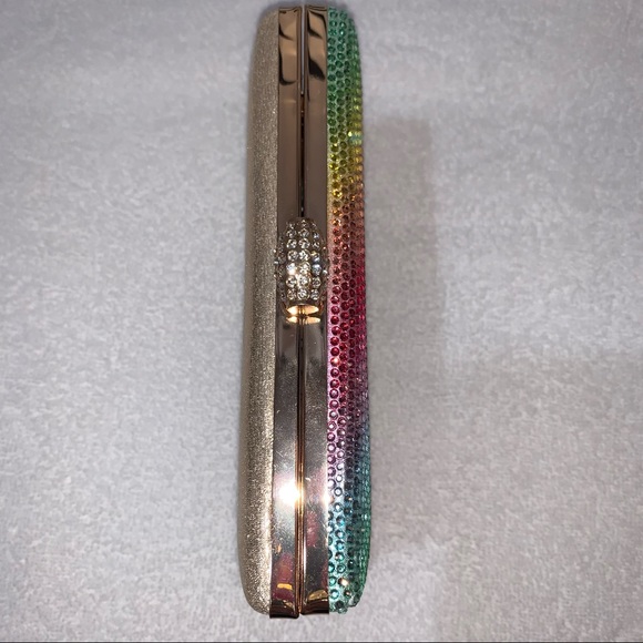 Alessia Rainbow Crystal Clutch Crossbody Purse - Picture 5 of 12